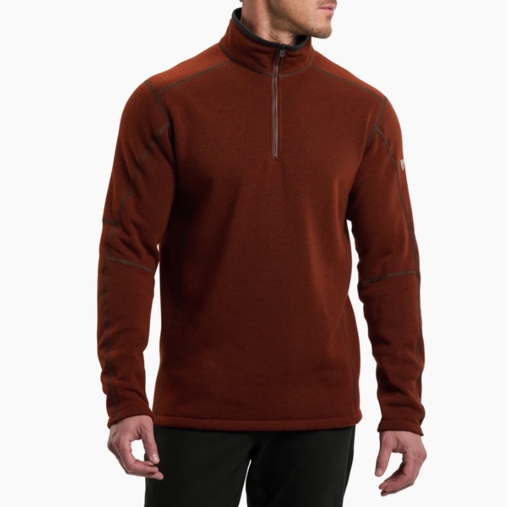 Kuhl Men's Revel 1/4 Zip Fleece in Lava Size Small Outdoor Hiking Camping